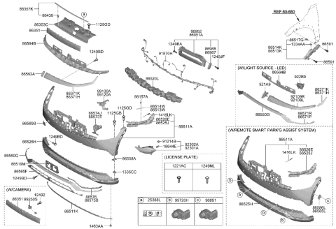2016 Hyundai Azera  MOLDING ASSY-BUMPER, LWR Diagram for 86569GI000