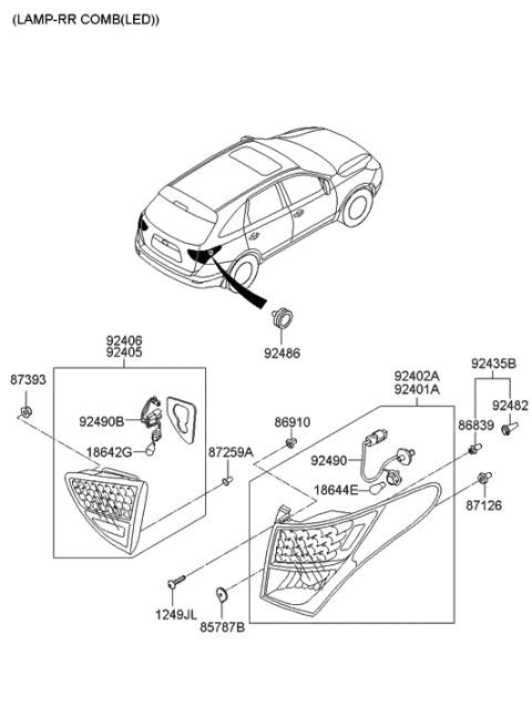 1998 Hyundai Tiburon Bulb Diagram for 1864428088N