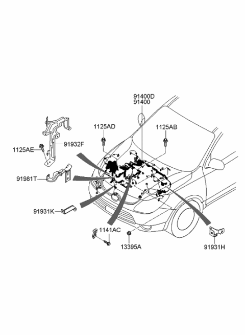 2021 Hyundai Elantra  Bracket-Air Conditioning Comp Diagram for 919313B200