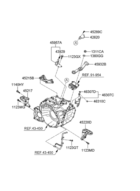 1998 Hyundai Tiburon  Wire-Transmission Diagram for 4630724000