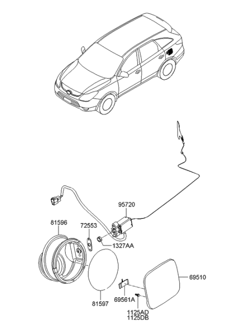 1996 Hyundai Tiburon  Spring-Outer Diagram for 815973J000