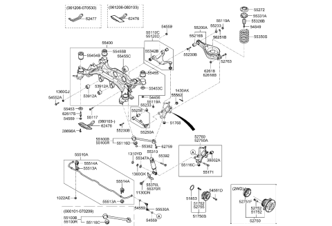 1998 Hyundai Tiburon  Bolt-Washer Assembly Diagram for 553922B100