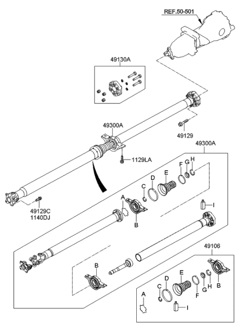 2021 Hyundai Elantra Repair Kit-Center Bearing Diagram for 495753J000