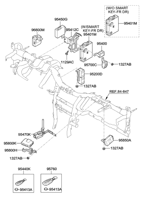 2019 Hyundai Sonata Hybrid  Relay Assembly-ICM Diagram for 952003J700