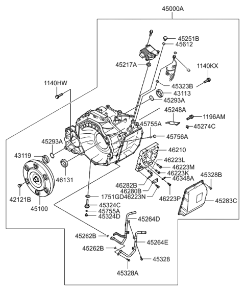 1996 Hyundai Tiburon  Clamp-Temperature Sensor Diagram for 4634824000