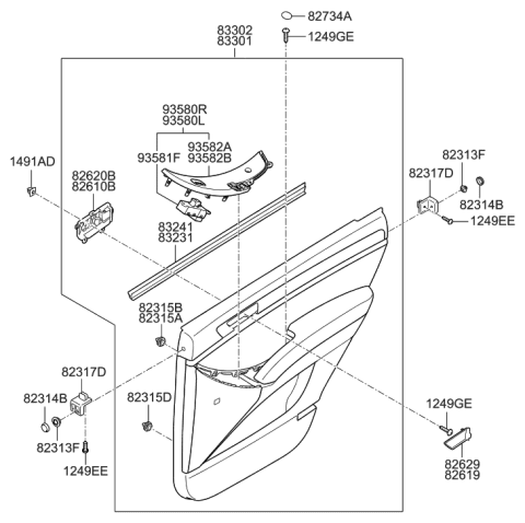 2021 Hyundai Elantra  Panel Complete-Rear Door Trim, LH Diagram for 833013J051RS
