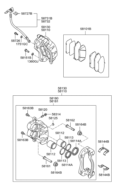 1997 Hyundai Tiburon  Seal-Piston Diagram for 581133J000