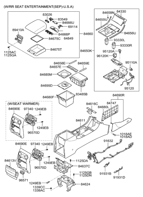 2000 Hyundai Tiburon  Bracket-Wiring Mounting Diagram for 846223J000