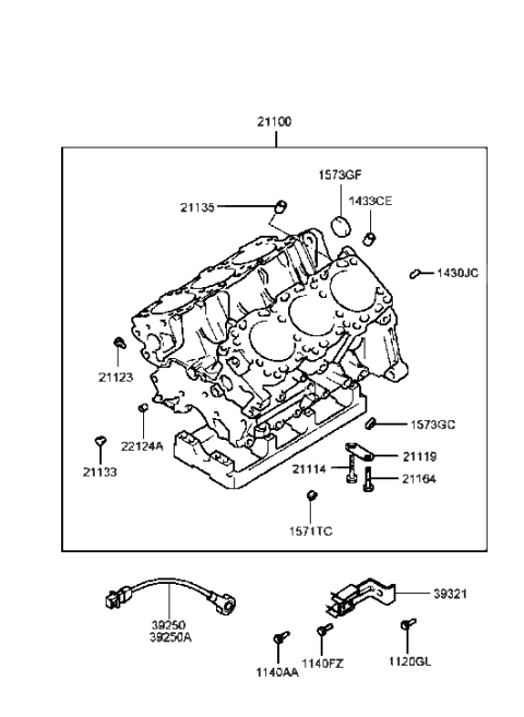 1991 Hyundai Excel  Plug Diagram for 2113232000