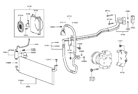 1993 Hyundai Excel  Hose-Discharge Diagram for 9776238070