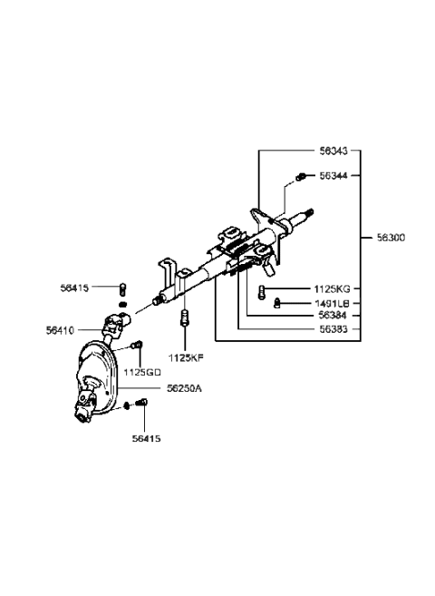 1990 Hyundai Excel  Joint Assembly-Universal Diagram for 5640038000