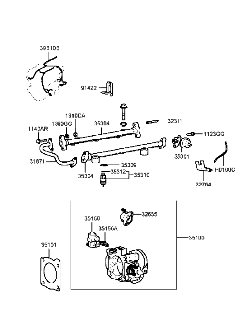 1990 Hyundai Excel  Exhaust Gas Recirculation Solenoid Valve Diagram for 3946038750