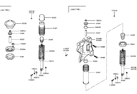 1991 Hyundai Excel  Spring-Rear Diagram for 5535038600