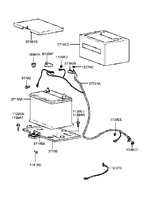 1991 Hyundai Excel  Bolt-Ground Diagram for 9179238000