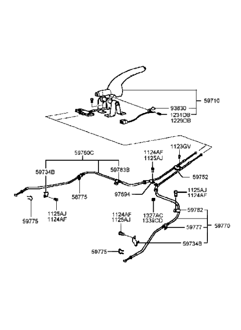 1988 Hyundai Excel  Bracket-Cable Guide Diagram for 5975238002