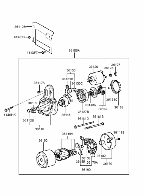 1988 Hyundai Excel  Bolt Diagram for 1140410551