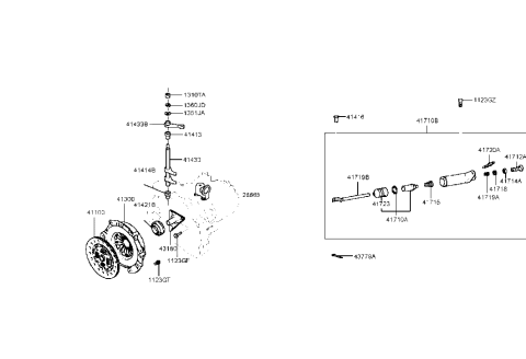 1993 Hyundai Excel  Cover Assembly-Clutch Diagram for 4130039010