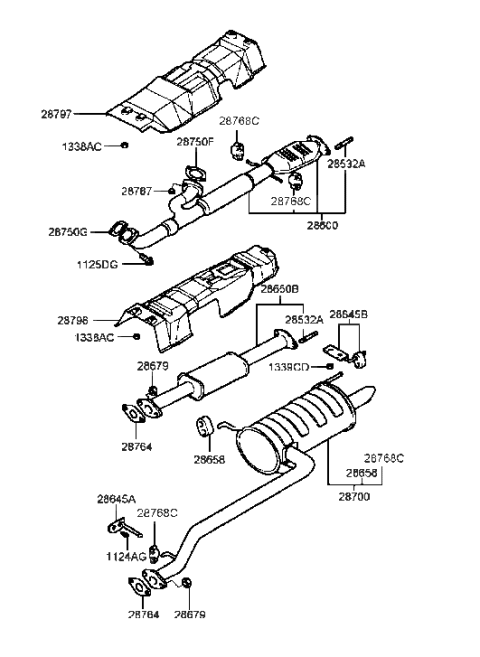1993 Hyundai Excel  Gasket-Exhaust Pipe Diagram for 2875038300