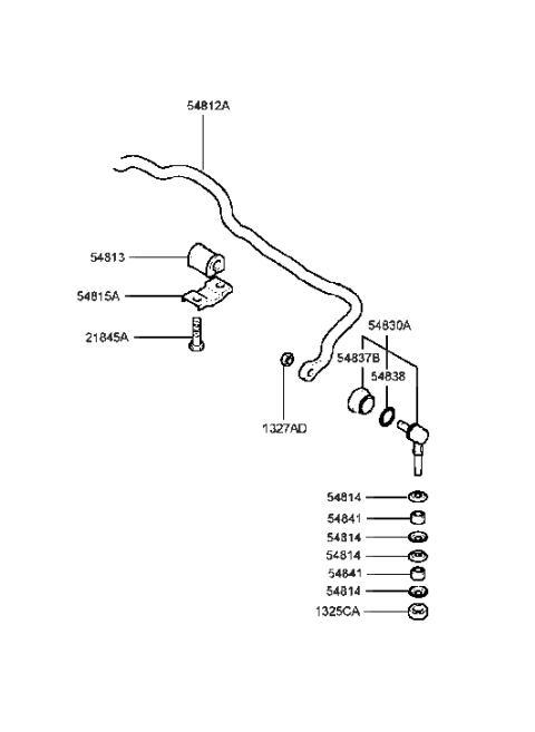 1991 Hyundai Excel  Bush-Stabilizer Bar Diagram for 5481338100