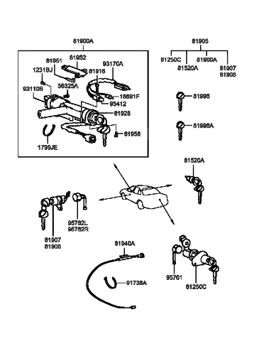 1991 Hyundai Excel  Screw Diagram for 8195824010