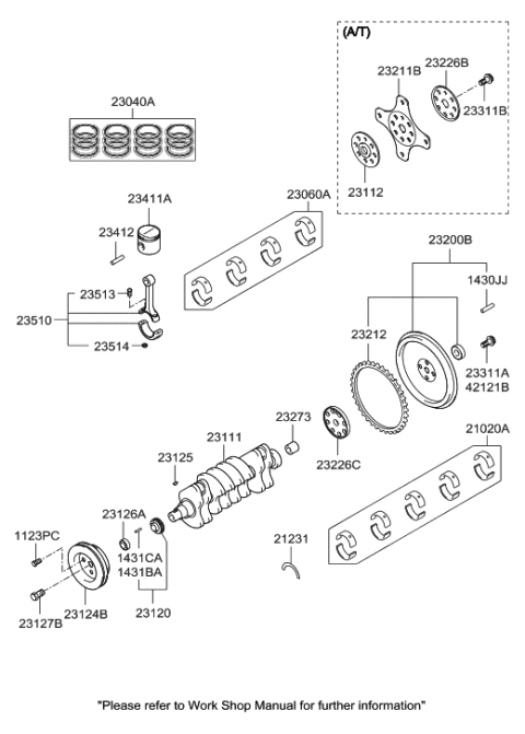 1990 Hyundai Excel  Bolt-Flywheel Diagram for 2328638200