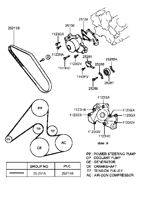 1991 Hyundai Excel Bolt Diagram for 1140308801