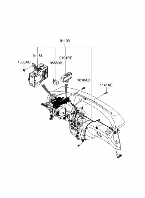 2013 Hyundai Genesis Flasher Module-Turn Signal Diagram for 955503K100