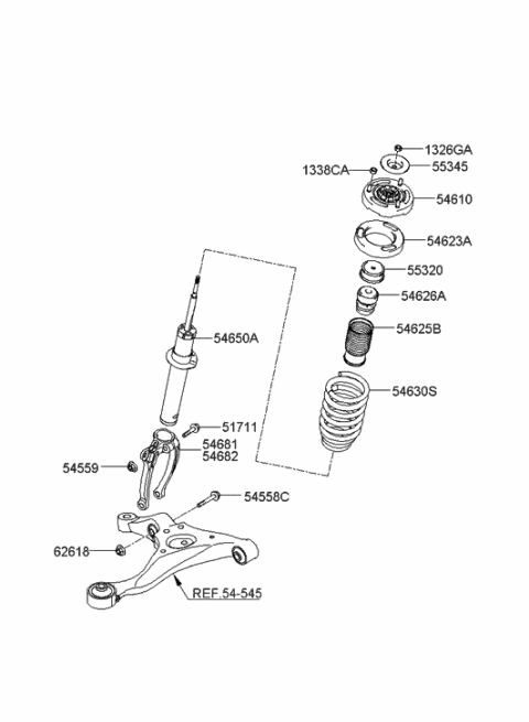 2013 Hyundai Genesis  Spring-Front Diagram for 546503K140