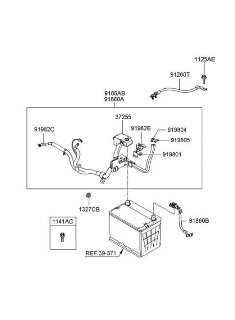 2013 Hyundai Genesis  Wiring Assembly-Battery Diagram for 918503K010
