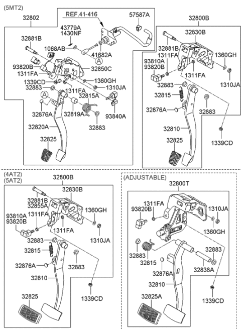 2011 Hyundai Genesis  Spring-Return Clutch Diagram for 328153K010