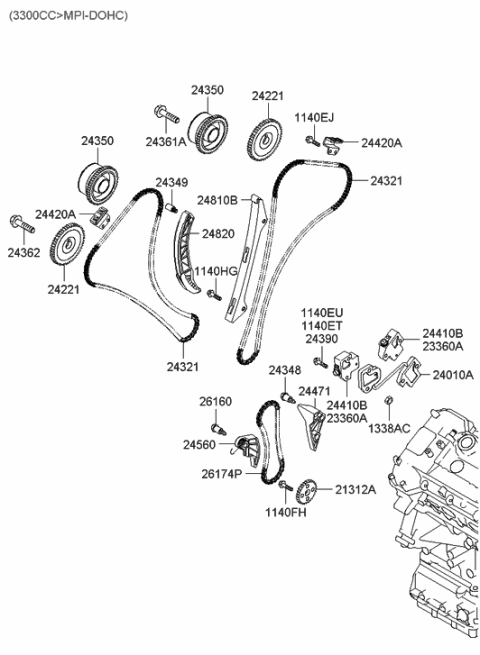 2013 Hyundai Genesis  Bolt-FLANGE Diagram for 243883C200