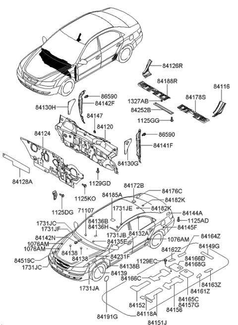 2011 Hyundai Genesis  Plug-Drain Diagram for 8413221000