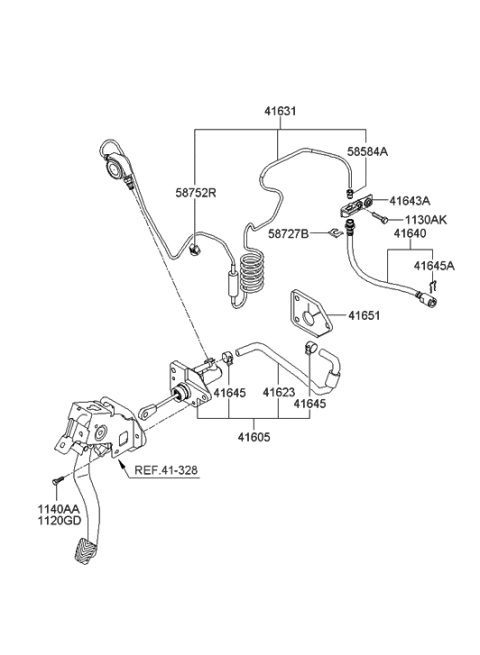 2011 Hyundai Genesis  Tube-Clutch Diagram for 416313K400