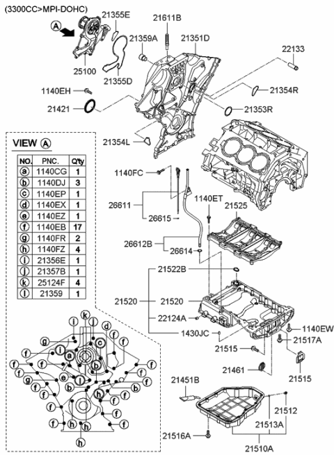 2013 Hyundai Genesis  Stud Diagram for 216113E001