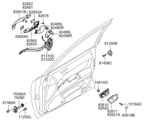 2013 Hyundai Genesis  Adapter-Door Latch, LH Diagram for 824863K200