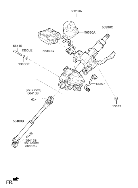 2022 Hyundai Genesis GV70  Cable Assembly-Sensor Diagram for 56397G3000