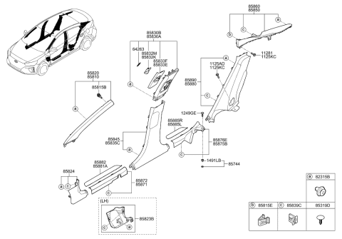 2022 Hyundai Genesis GV70 Trim Assembly-Rear Door Scuff RH Diagram for 85885G7000T9Y