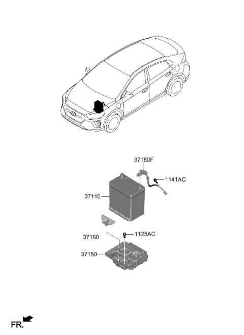 2022 Hyundai Genesis GV70  Tray Assembly-Battery Diagram for 37150G7000