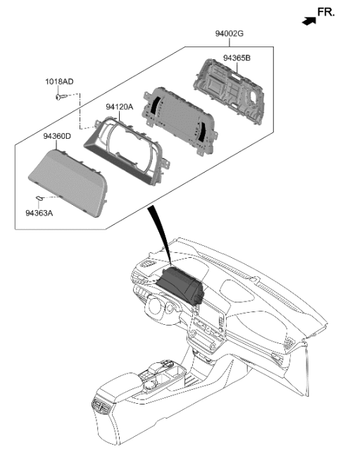 2022 Hyundai Genesis GV70 Plate-Window Diagram for 94370G2300
