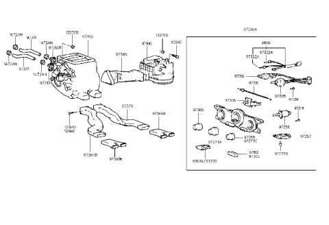 2007 Hyundai Santa Fe  Heater Unit Diagram for 9720027000