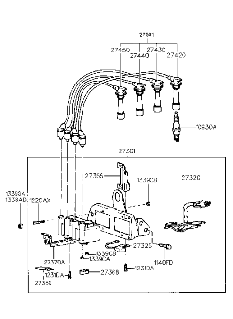 2011 Hyundai Santa Fe  Bracket-Harness Diagram for 2736923000