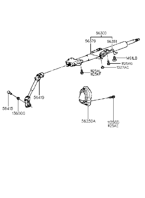 2009 Hyundai Santa Fe Column & Shaft Assembly-Steering Diagram for 5630027600