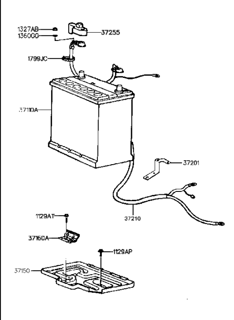 2006 Hyundai Santa Fe Cable Assembly-Battery Diagram for 3720027000