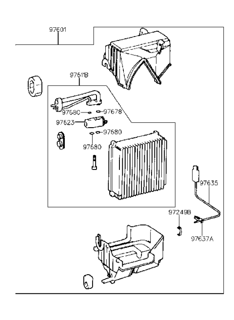 2009 Hyundai Santa Fe  EVAPORATOR Unit Diagram for 9760129000