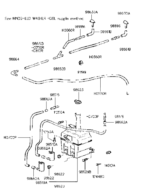 2007 Hyundai Santa Fe Bolt-Windshield Washer Reservoir Diagram for 9862929000