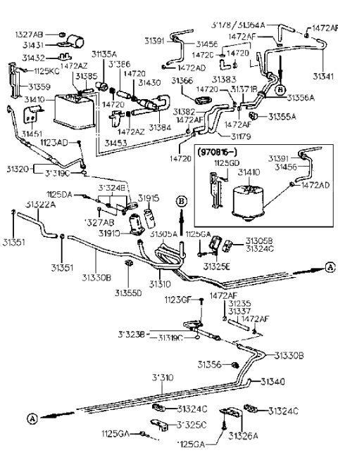 2011 Hyundai Santa Fe  Holder-Fuel Tube Diagram for 3135529000
