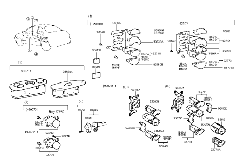 2006 Hyundai Santa Fe  Pilot Lamp Units Diagram for 1869108043