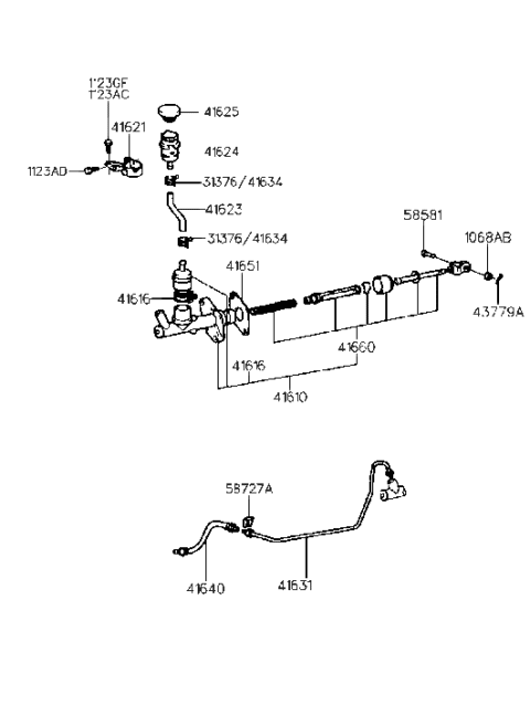 2009 Hyundai Santa Fe  Tube-Clutch Diagram for 4163129000