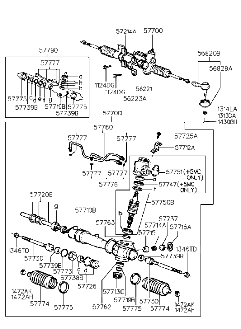 2009 Hyundai Santa Fe  Joint Assembly-Inner Ball Diagram for 5773029000