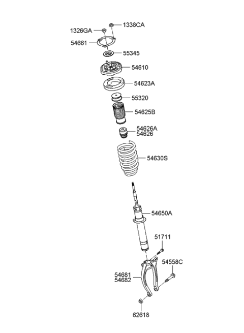 1993 Hyundai Sonata  Bolt-Flange(12*100) Diagram for 545583K000